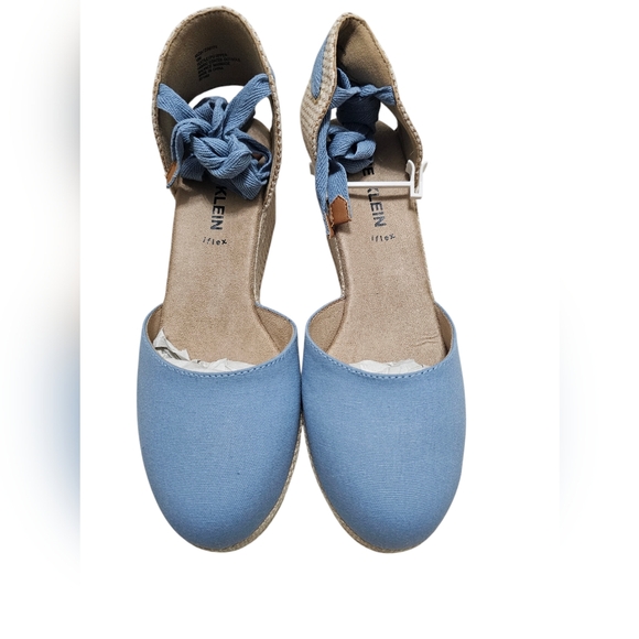 Anne Klein Blue Wedge Zia Wrap Tie Sandal Shoes 10 - Picture 8 of 13